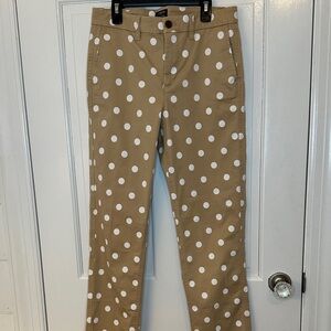 J.‎ Crew Tan Polka Dot High Rise Girlfriend Chinos size 4 NWT